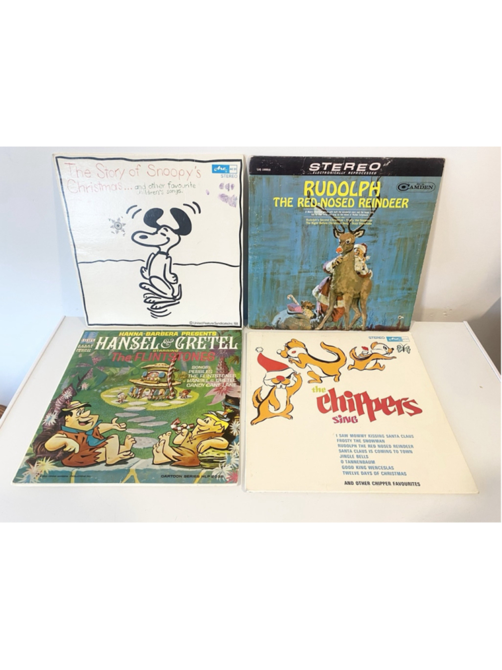 Vintage Children’s Christmas Vinyl Record Lot Snoopy Rudolph Chipmunks Xmas